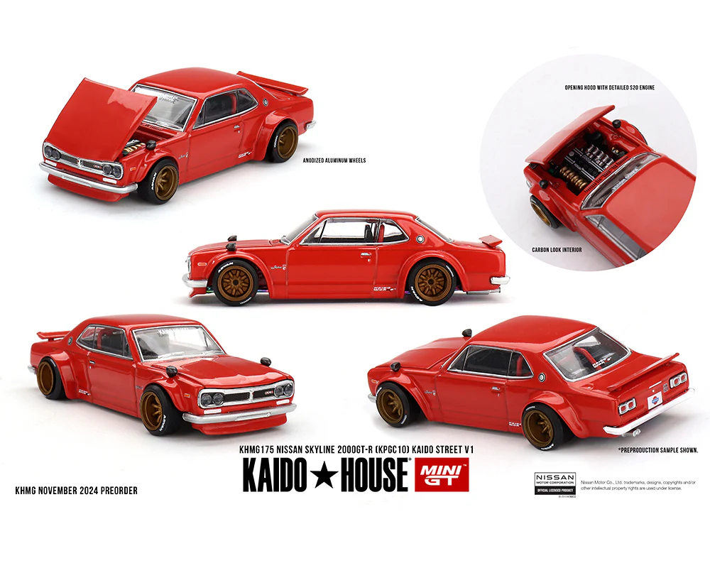 (ÖN SATIŞ) Mini GT 1/64 [KaidoHouse x MiniGT] Nissan Skyline 2000GT-R (KPGC10) Kaido Street V1 KHMG175 - Thumbnail