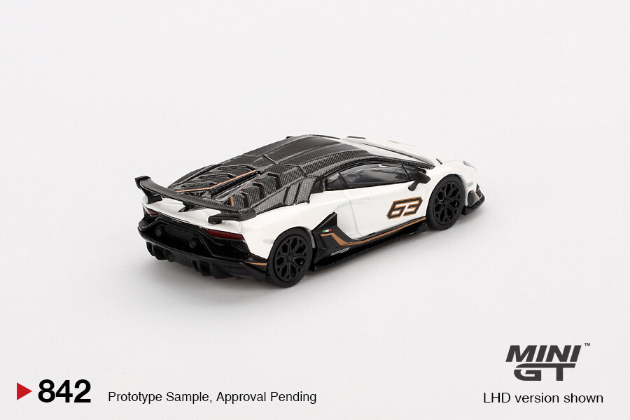 Mini GT 1/64 Lamborghini Aventador SVJ 63 Bianco Asopo MGT00842 - Thumbnail