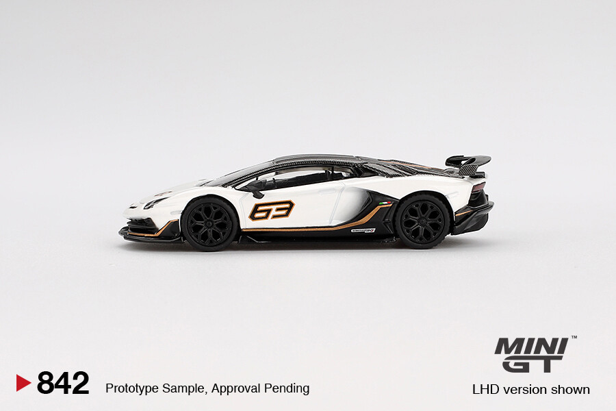 Mini GT 1/64 Lamborghini Aventador SVJ 63 Bianco Asopo MGT00842 - Thumbnail