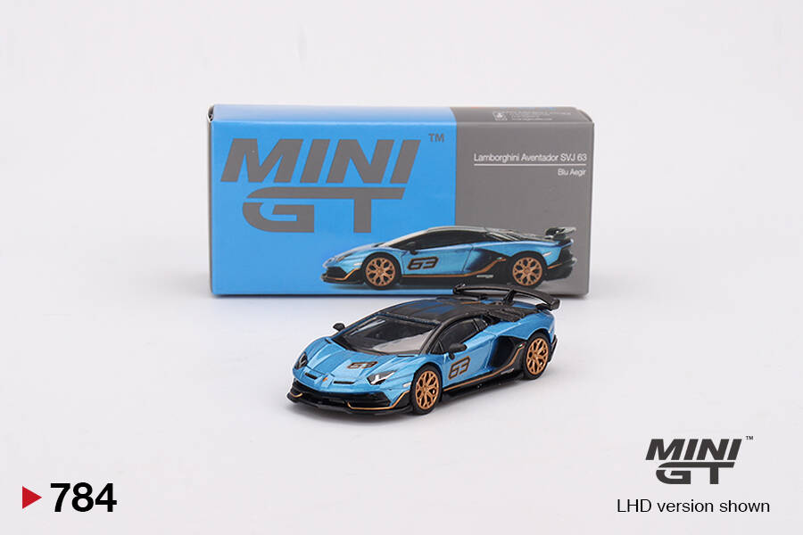 Mini GT 1/64 Lamborghini Aventador SVJ 63 Blu Aegir MGT00784