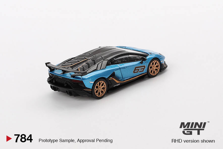 Mini GT 1/64 Lamborghini Aventador SVJ 63 Blu Aegir MGT00784