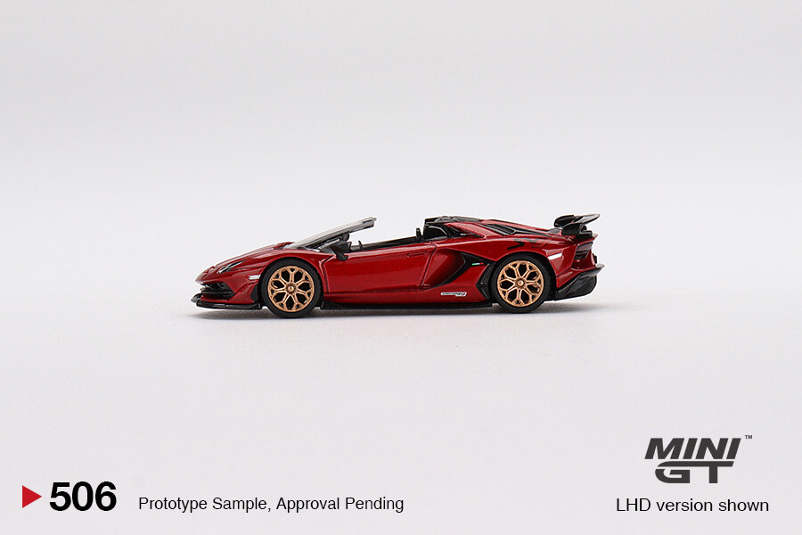 Mini GT 1/64 Lamborghini Aventador SVJ Roadster Rosso Efesto MGT00506 - Thumbnail