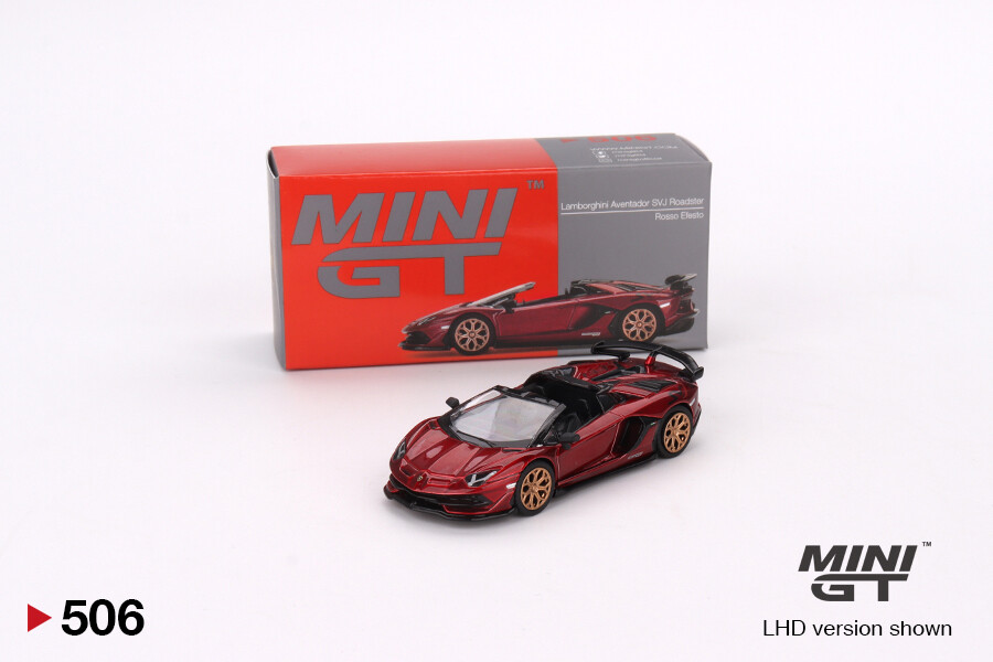 Mini GT 1/64 Lamborghini Aventador SVJ Roadster Rosso Efesto MGT00506 - Thumbnail