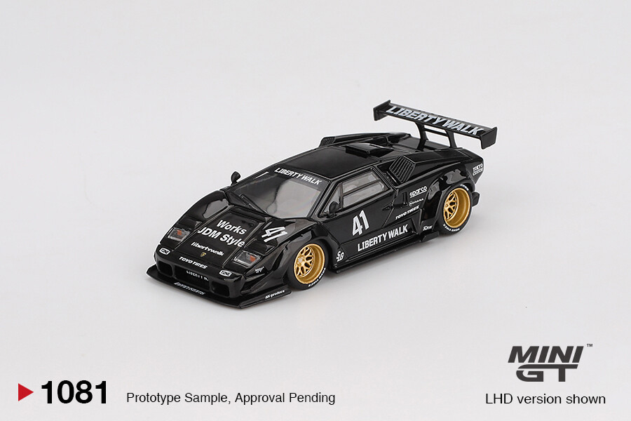(ÖN SATIŞ) Mini GT 1/64 Lamborghini Countach LB-WORKS Black MGT01081 - Thumbnail