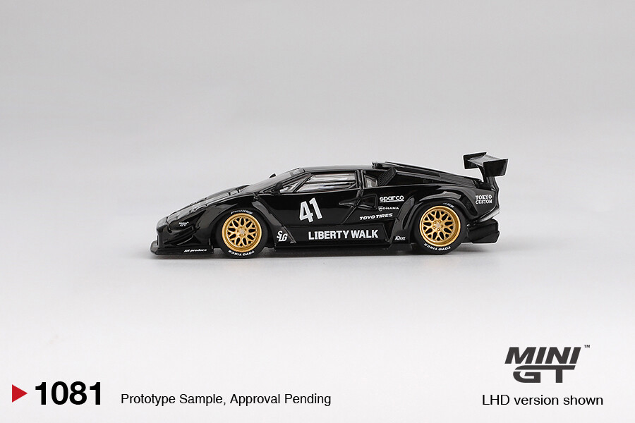 (ÖN SATIŞ) Mini GT 1/64 Lamborghini Countach LB-WORKS Black MGT01081 - Thumbnail