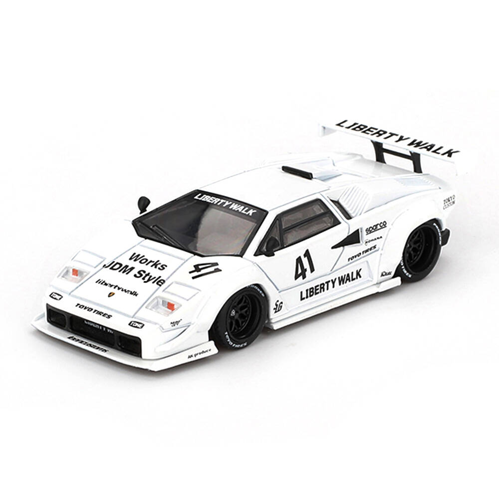 (ÖN SATIŞ) Mini GT 1/64 Lamborghini Countach LB-WORKS White 2024 Tokyo Auto Salon - Blister Paket MGT00966-BL