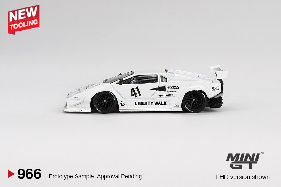 Mini GT 1/64 Lamborghini Countach LB-WORKS White 2024 Tokyo Auto Salon MGT00966 - Thumbnail