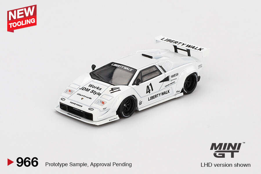 Mini GT 1/64 Lamborghini Countach LB-WORKS White 2024 Tokyo Auto Salon MGT00966 - Thumbnail