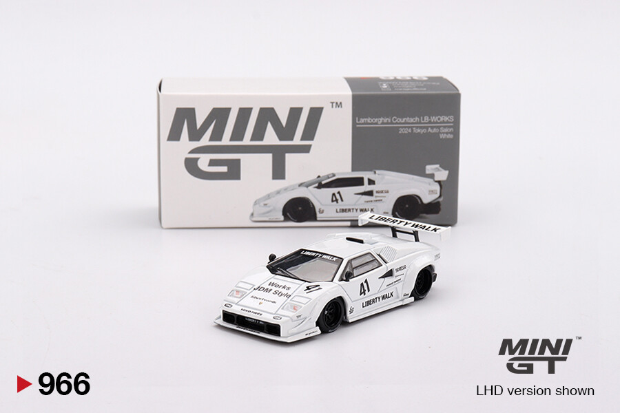 Mini GT 1/64 Lamborghini Countach LB-WORKS White 2024 Tokyo Auto Salon MGT00966 - Thumbnail