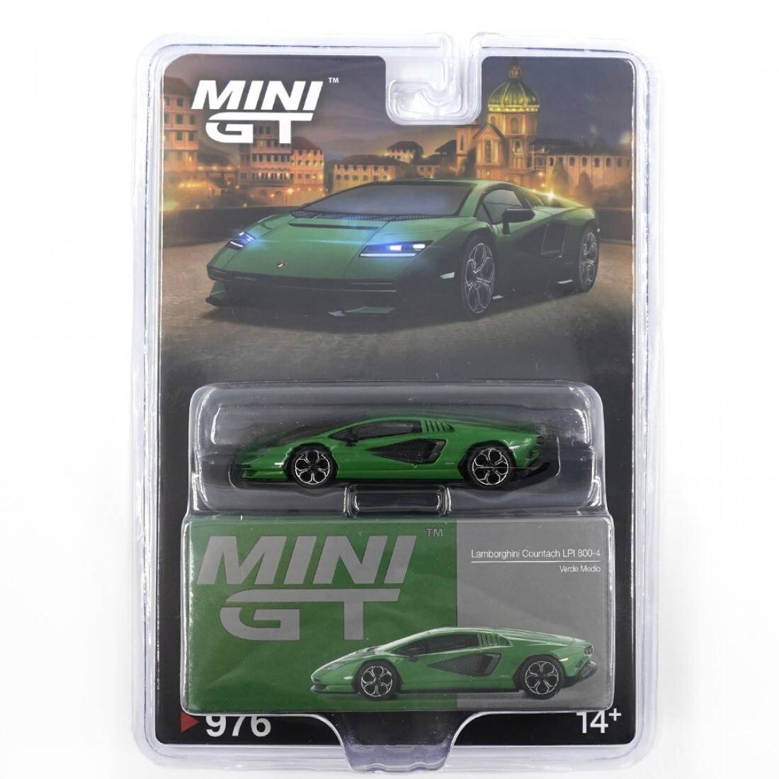 Mini GT 1/64 Lamborghini Countach LPI 800-4 Verde Medio - Blister Paket MGT00976-BL