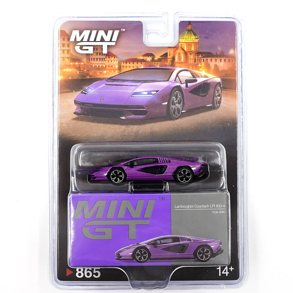 (ÖN SATIŞ) Mini GT 1/64 Lamborghini Countach LPI 800-4 Viola 30th - Blister Paket MGT00865-BL