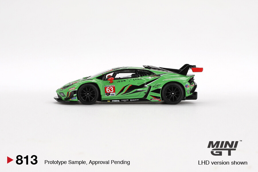 Mini GT 1/64 Lamborghini Huracán GT3 EVO2 Iron Lynx IMSA 2023 Daytona 24 Hrs. - Blister Paket MGT00813-BL - Thumbnail