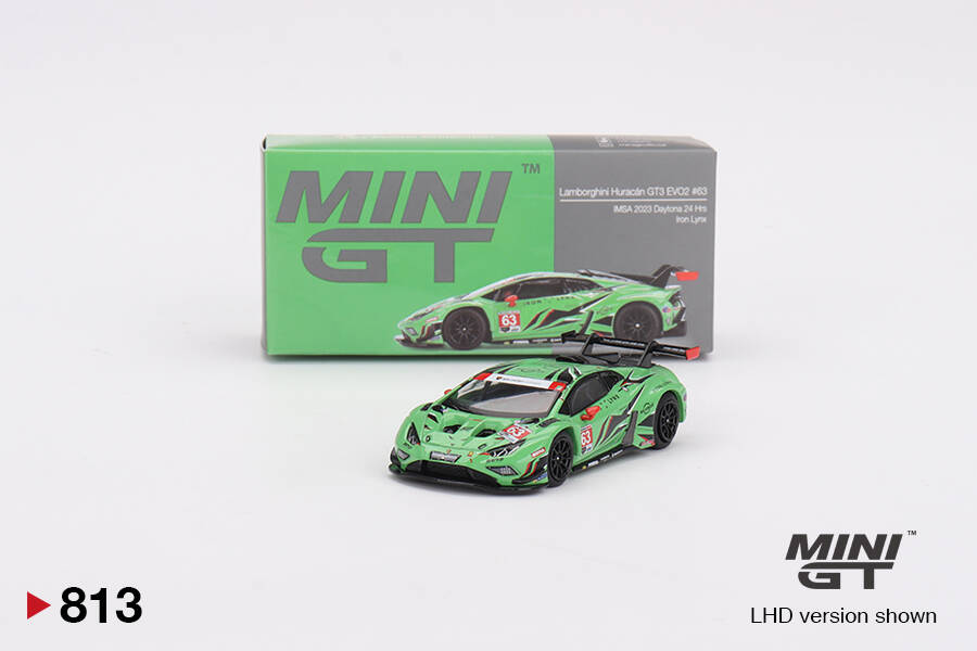 Mini GT 1/64 Lamborghini Huracán GT3 EVO2 Iron Lynx IMSA 2023 Daytona 24 Hrs MGT00813