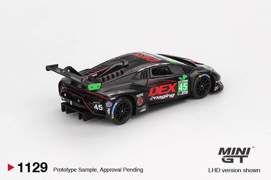 (ÖN SATIŞ) Mini GT 1/64 Lamborghini Huracán GT3 EVO2 No. 45 DEX Imaging 2024 IMSA Daytona 24Hrs MGT01129