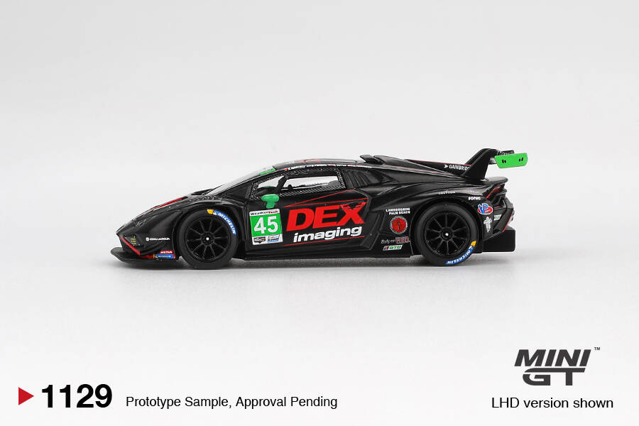 (ÖN SATIŞ) Mini GT 1/64 Lamborghini Huracán GT3 EVO2 No. 45 DEX Imaging 2024 IMSA Daytona 24Hrs MGT01129