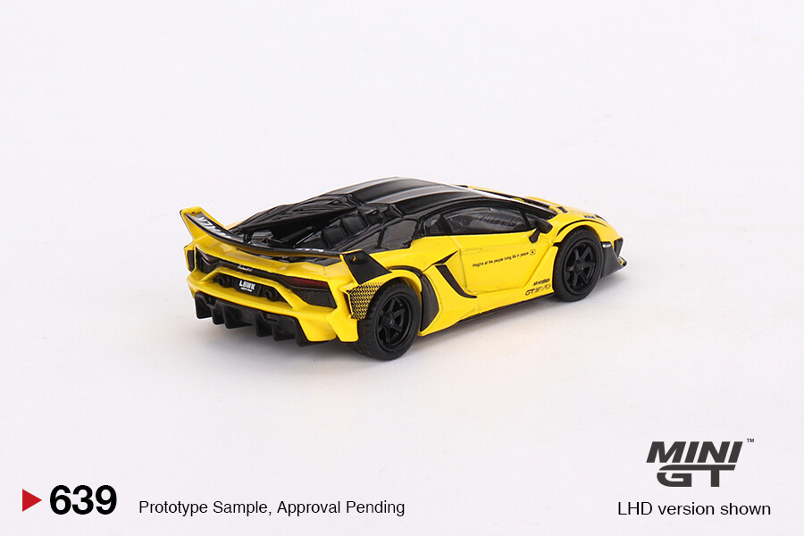 Mini GT 1/64 Lamborghini LB-Silhouette WORKS Aventador GT EVO Yellow MGT00639 - Thumbnail