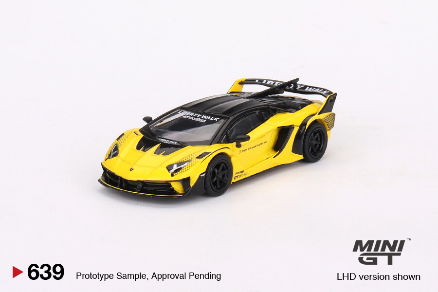 Mini GT 1/64 Lamborghini LB-Silhouette WORKS Aventador GT EVO Yellow MGT00639 - Thumbnail