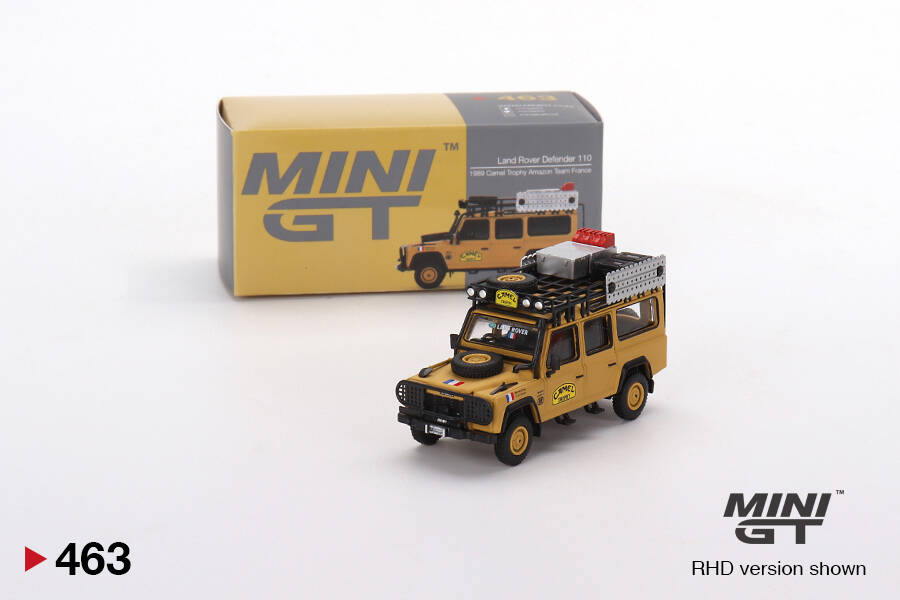 Mini GT 1/64 Land Rover Defender 110 1989 Camel Trophy Amazon Team France MGT00463