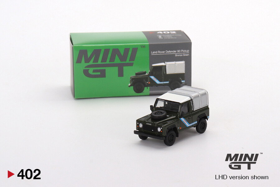 Mini GT 1/64 Land Rover Defender 90 Pickup Bronze Green MGT00402 - Thumbnail