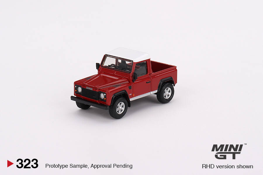 Mini GT 1/64 Land Rover Defender 90 Pickup Masai Red MGT00323