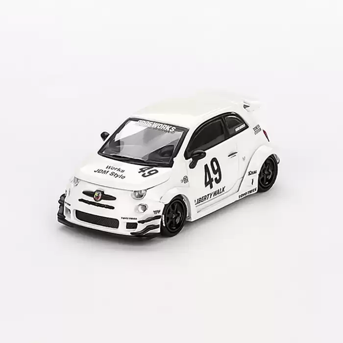 (ÖN SATIŞ) Mini GT 1/64 LB-WORKS x Abas Works ABARTH 595 Gara White - Blister Paket MGT00809-BL