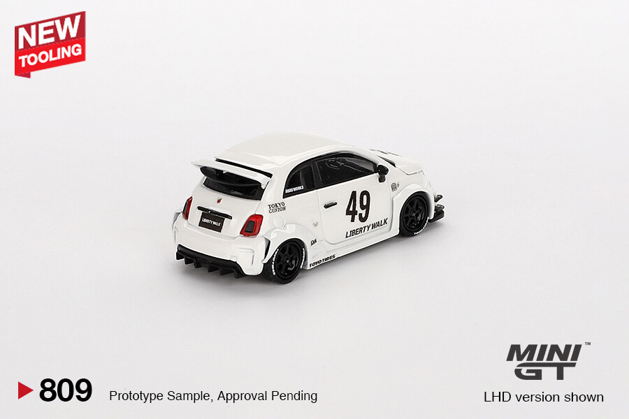 (ÖN SATIŞ) Mini GT 1/64 LB-WORKS x Abas Works ABARTH 595 Gara White MGT00809 - Thumbnail