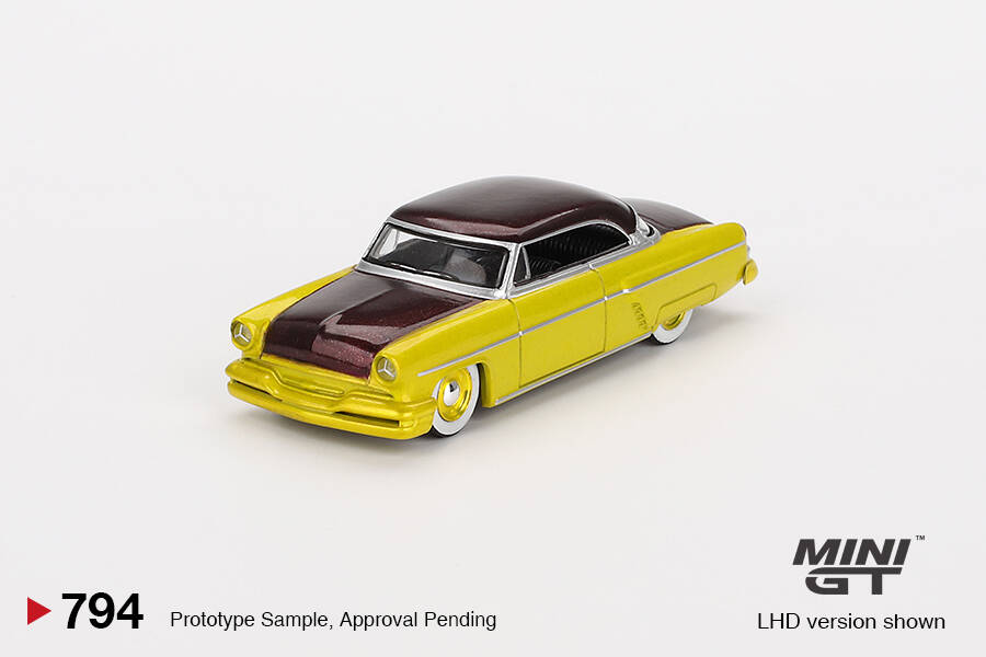 Mini GT 1/64 Lincoln Capri Hot Rod 1954 Lime Yellow MGT00794