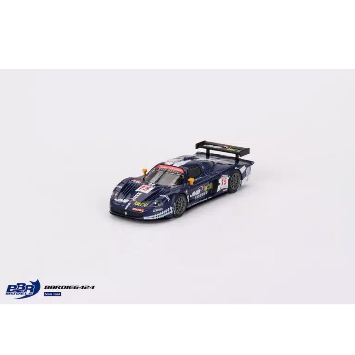 Mini GT 1/64 Maserati MC12 Competizione #15 JMB Racing 2008 FIA 24Hr of Spa BBRDIE6424 - Thumbnail