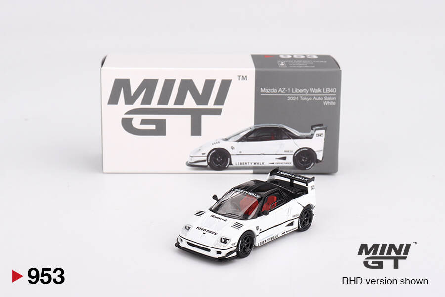 (ÖN SATIŞ) Mini GT 1/64 Mazda AZ-1 Liberty Walk LB40 White 2024 Tokyo Auto Salon MGT00953