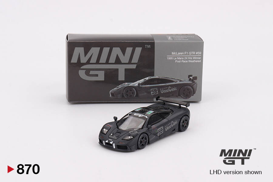 (ÖN SATIŞ) Mini GT 1/64 McLaren F1 GTR 1995 Le Mans 24Hr Winner Post-Race Weathered MGT00870