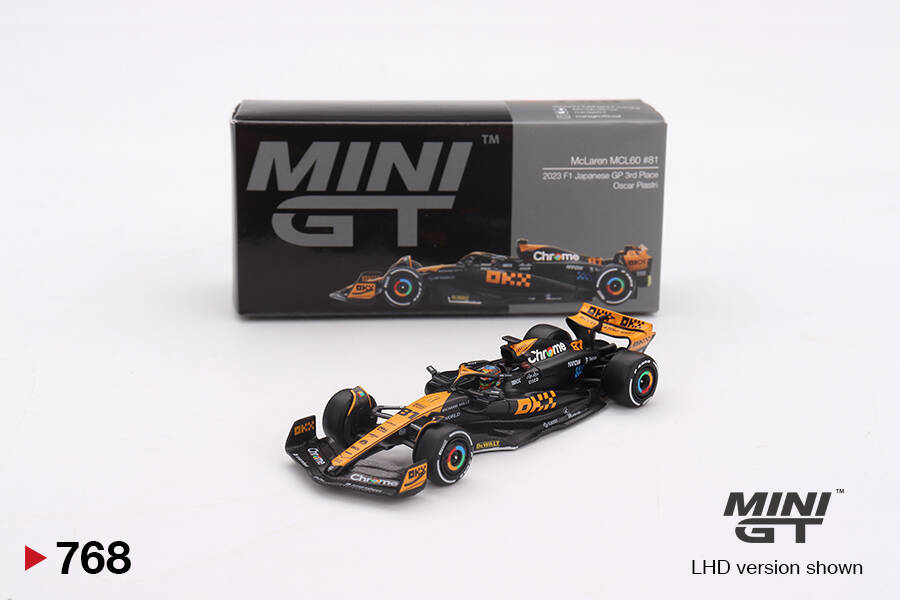 (ÖN SATIŞ) Mini GT 1/64 McLaren MCL60 Oscar Piastri 2023 F1 2023 Japanese GP 3rd Place MGT00768