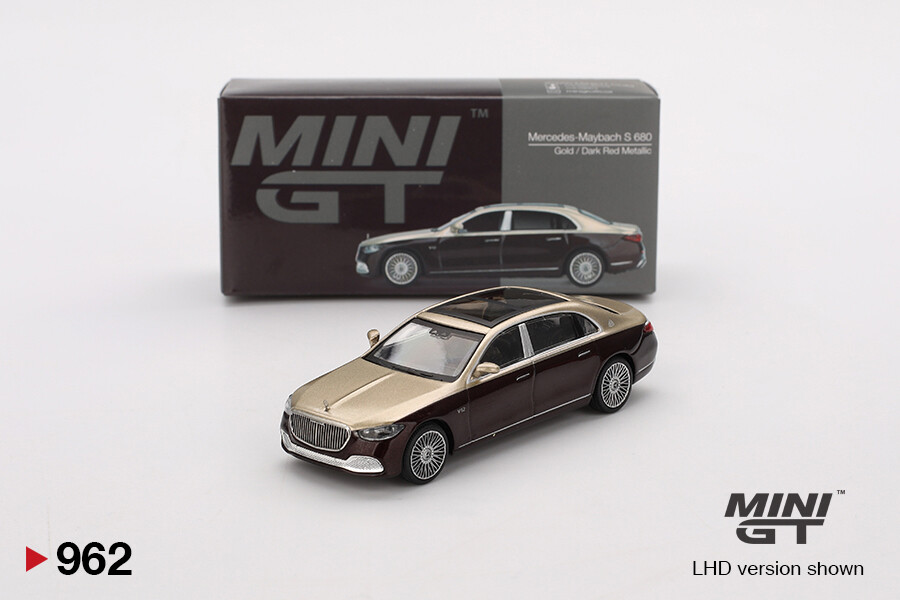 (ÖN SATIŞ) Mini GT 1/64 Mercedes-Maybach S680 Gold / Dark Red Metallic MGT00962 - Thumbnail