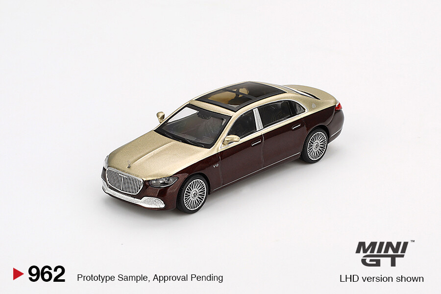 (ÖN SATIŞ) Mini GT 1/64 Mercedes-Maybach S680 Gold / Dark Red Metallic MGT00962 - Thumbnail