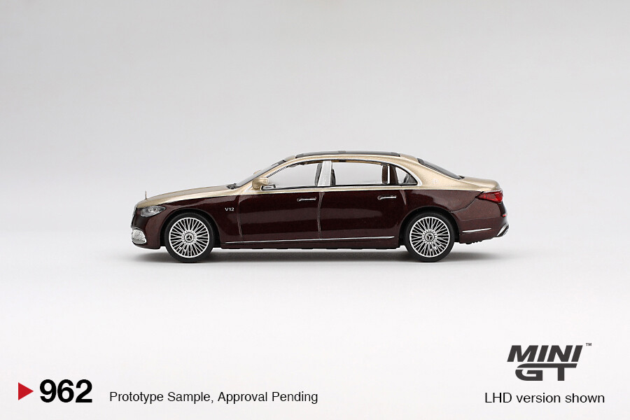 (ÖN SATIŞ) Mini GT 1/64 Mercedes-Maybach S680 Gold / Dark Red Metallic MGT00962 - Thumbnail