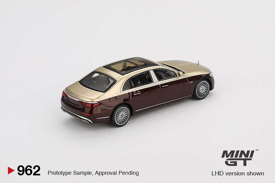 (ÖN SATIŞ) Mini GT 1/64 Mercedes-Maybach S680 Gold / Dark Red Metallic MGT00962 - Thumbnail