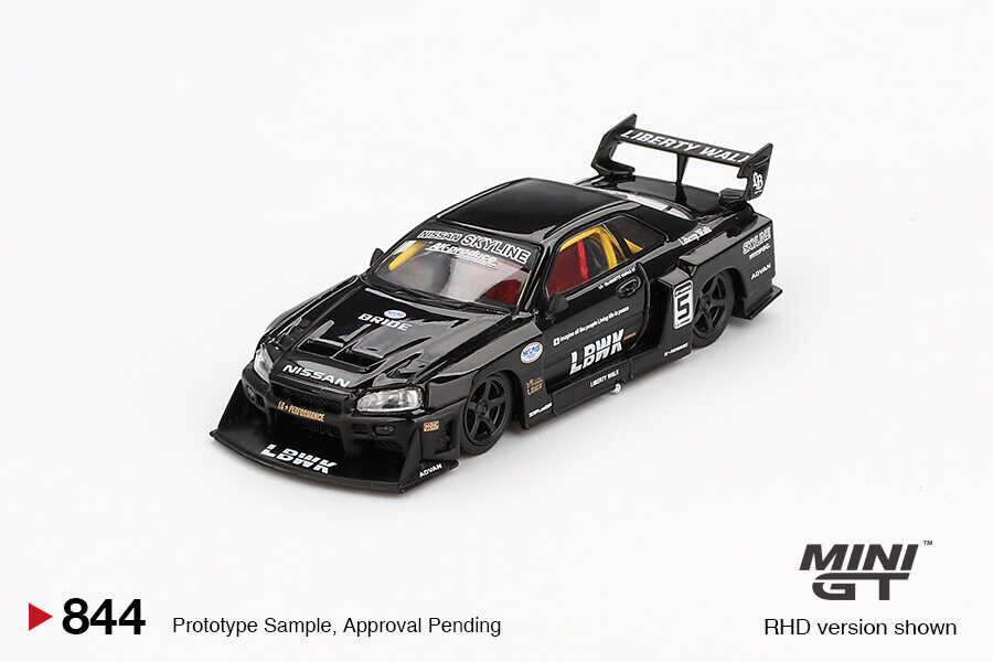(ÖN SATIŞ) Mini GT 1/64 Nissan LB-ER34 Super Silhouette SKYLINE Black - Blister Paket MGT00844-BL - Thumbnail