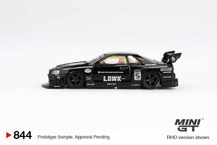 (ÖN SATIŞ) Mini GT 1/64 Nissan LB-ER34 Super Silhouette SKYLINE Black - Blister Paket MGT00844-BL