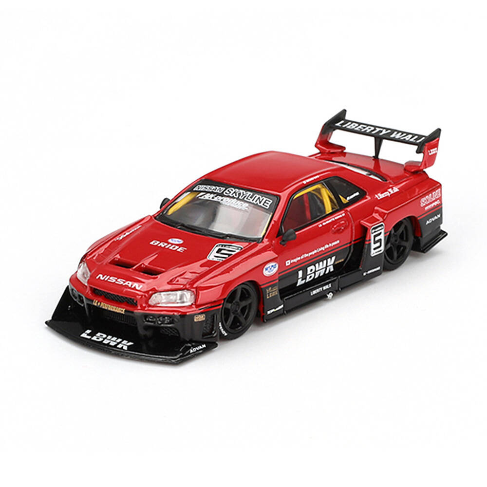 (ÖN SATIŞ) Mini GT 1/64 Nissan LB-ER34 Super Silhouette SKYLINE Red/Black - Blister Paket MGT00843-BL