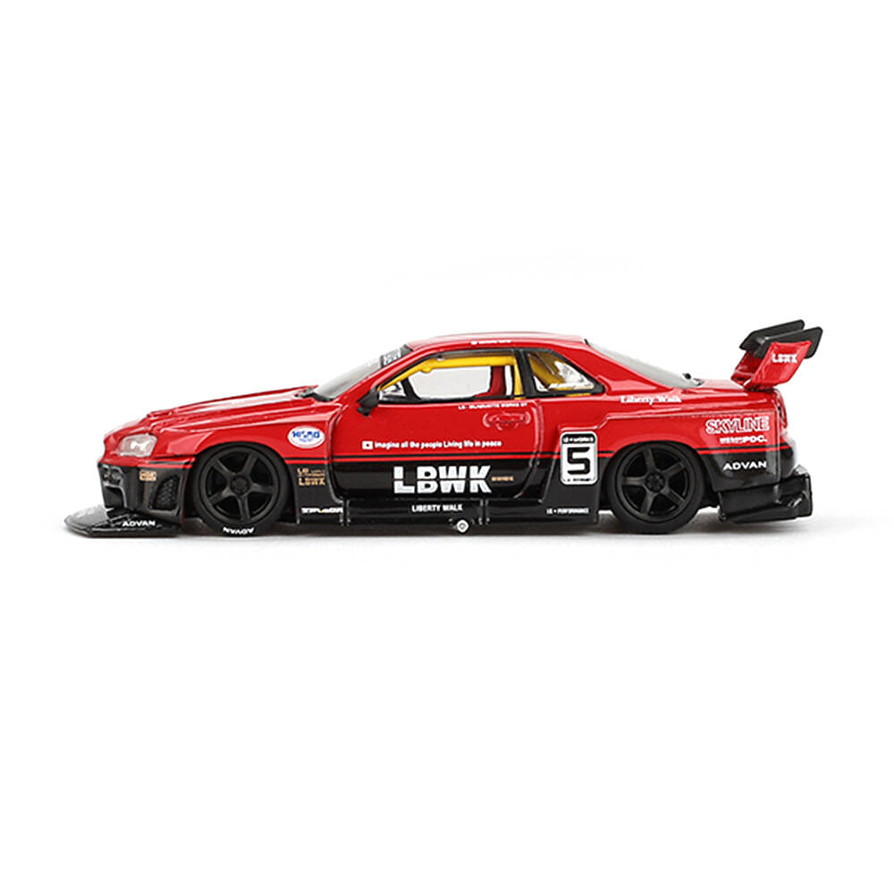(ÖN SATIŞ) Mini GT 1/64 Nissan LB-ER34 Super Silhouette SKYLINE Red/Black - Blister Paket MGT00843-BL