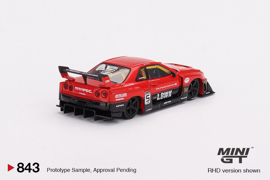Mini GT 1/64 Nissan LB-ER34 Super Silhouette SKYLINE Red/Black MGT00843 - Thumbnail