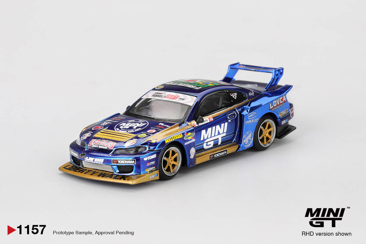 (ÖN SATIŞ) Mini GT 1/64 Nissan LB-Super Silhouette S15 SILVIA Team MINI GT Liberty Walk 2025 Formula Drift MGT01157