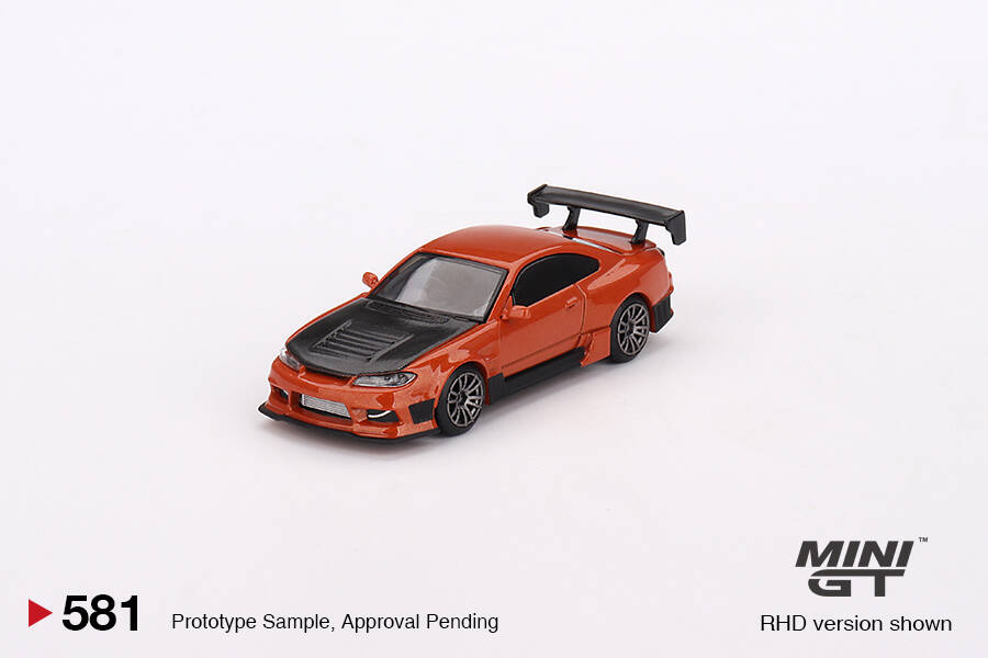 Mini GT 1/64 Nissan Silvia S15 D-MAX Metallic Orange MGT00581