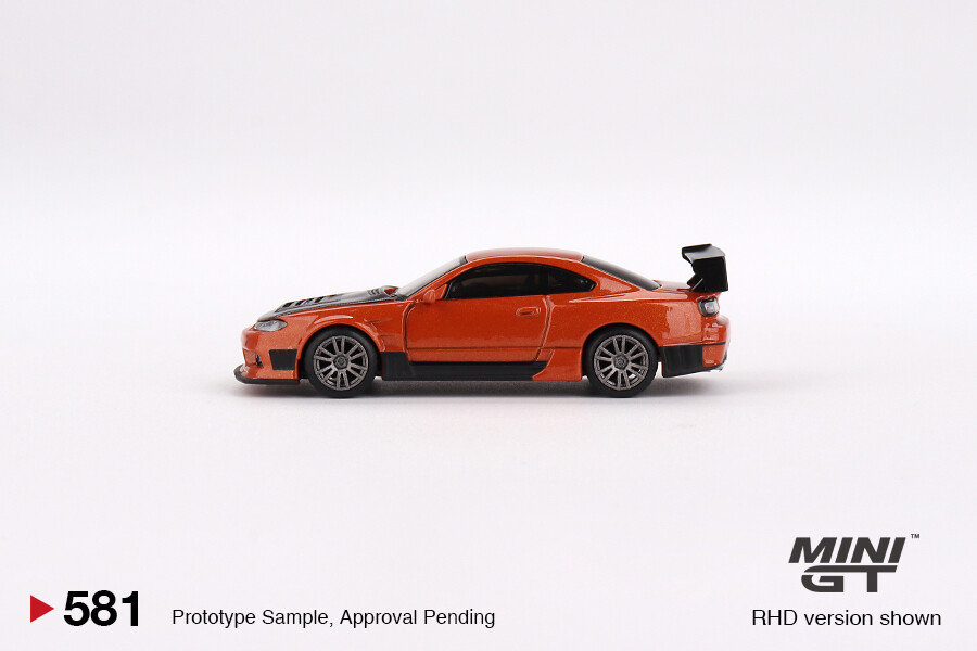 Mini GT 1/64 Nissan Silvia S15 D-MAX Metallic Orange MGT00581 - Thumbnail