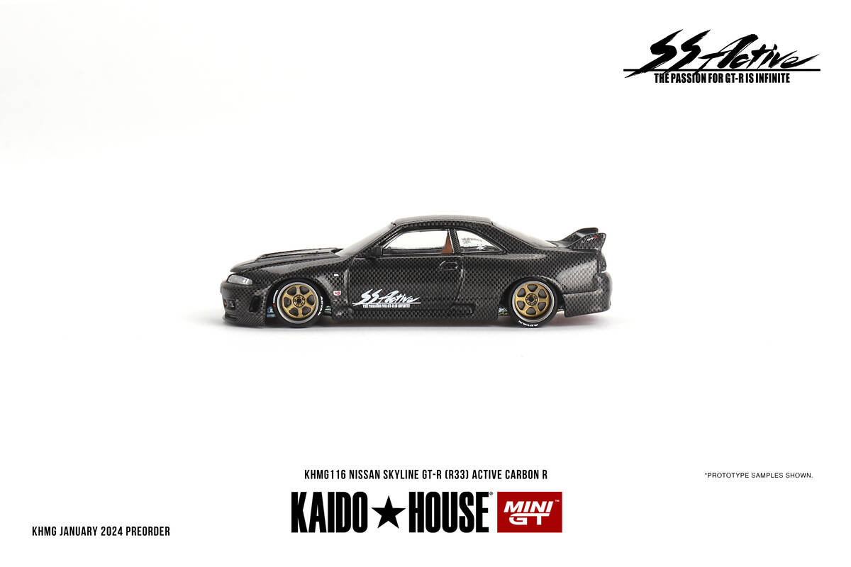 Mini GT 1/64 Nissan Skyline GT-R (R33) Active Carbon R KHMG116