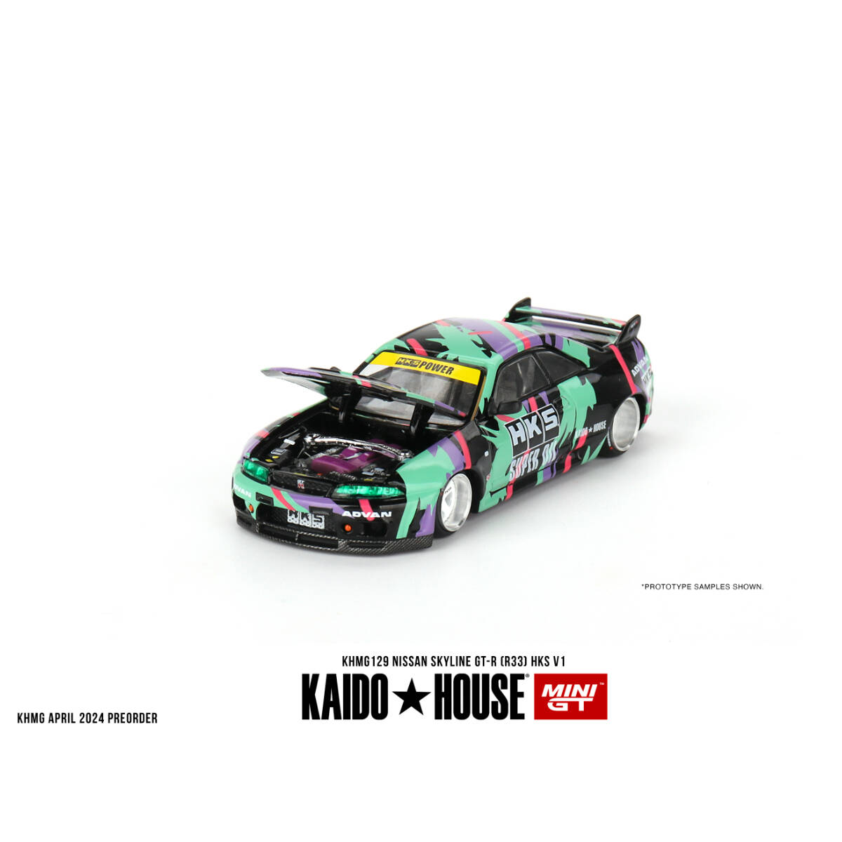 Mini GT 1/64 Nissan Skyline GT-R (R33) HKS V1 KHMG129