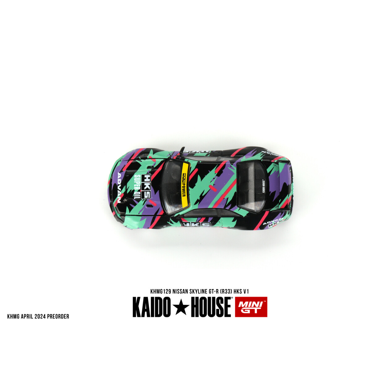 Mini GT 1/64 Nissan Skyline GT-R (R33) HKS V1 KHMG129 - Thumbnail