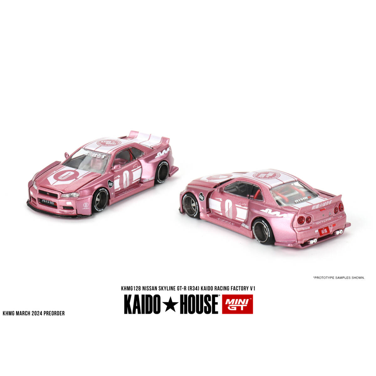 Mini GT 1/64 Nissan Skyline GT-R (R34) KAIDO RACING FACTORY V1 24 KHMG128