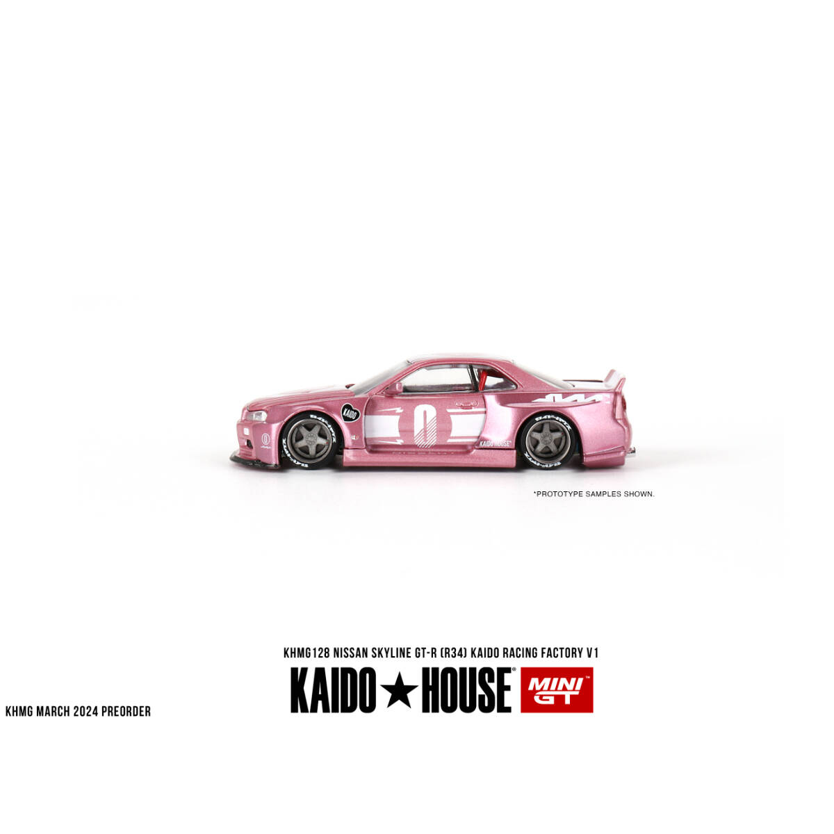 Mini GT 1/64 Nissan Skyline GT-R (R34) KAIDO RACING FACTORY V1 24 KHMG128