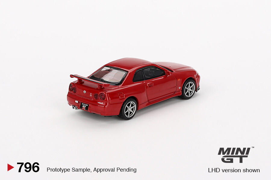 Mini GT 1/64 Nissan Skyline GT-R (R34) V-Spec Active Red MGT00796 - Thumbnail
