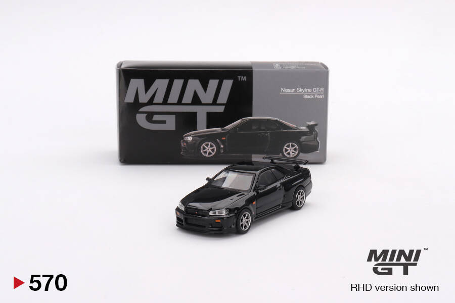 Mini GT 1/64 Nissan Skyline GT-R (R34) V-Spec Black Pearl MGT00570